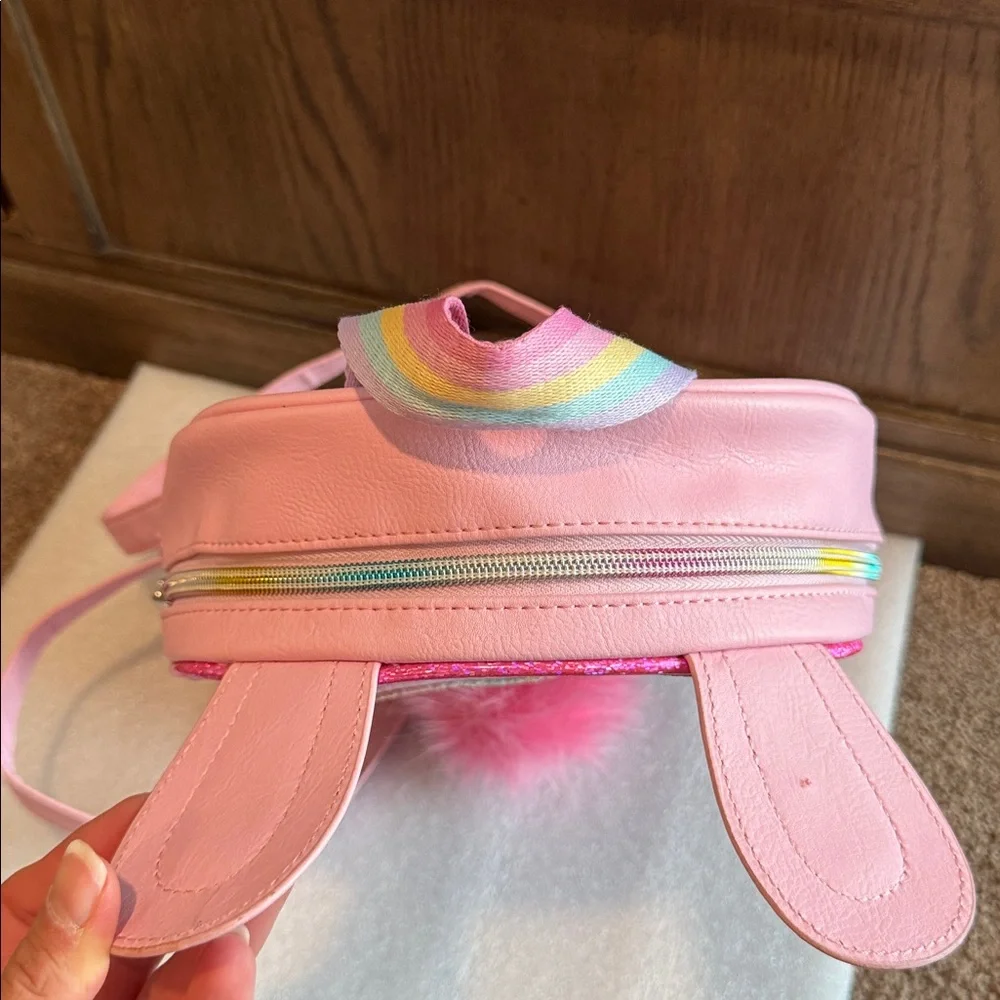 OMG accessories sparkly Pom Pom bunny toddler kid size backpack